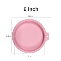 밀봉 카스테라틀 사각 나무 468 인치 라운드 실리콘 레이어 케이크 금형 실리콘 무스, 6인치 핑크