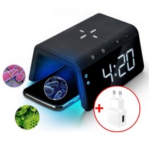 UM2 고속 무선충전기 AL700uv 스마트폰 살균기 알람시계, 1개, 블랙+충전기사은품