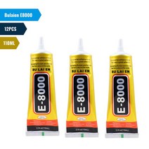 다용도접착제 강력 순간 유리 금속 강마루 접착제 12PCS Bulaien E8000 110ML 명확한 접촉 전화 수선 접착 성 섬유 피복 DIY 목제 정밀도 Applicator 끝, 1.BLE E8000 110ML 12PC