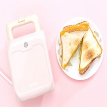 자취생 가정용 필수템 프루사 와플기 샌드위치 토스트 메이커 기계(핑크색상)