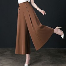 코듀로이 편한 부츠컷 세미 슬랙스 와이드 팬츠 빈티지 캐주얼 리시 주름 하이 웨이스트 패션 플리티드 시원한 슬림핏 스커트