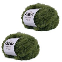 마마니트 소프트래빗 인조토끼 털실 2p, 16 올리브