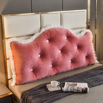 여야 러블리 공주풍 프린세스 아이방 꾸미기 레이스 등받이 허리 벨벳 쿠션 침대 벽 헤드보드 허리 더블 싱글 침실 침대 헤드레스트 긴사이즈 롱쿠션, A