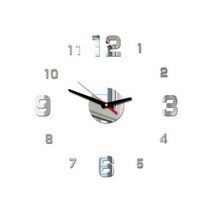 현대 대형 벽시계 3d 거울 스티커 독특한 큰 번호 시계 diy 장식 벽시계 아트 스티커 데칼 홈 현대 장식, 은
