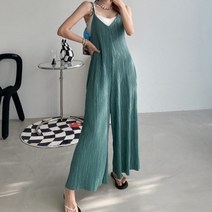 멜빵 주름 점프수트