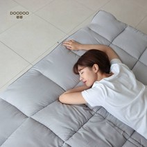 바닥이불 두꺼운 토퍼 푹신한 요 차박 돌 흙 침대 토퍼 슈퍼싱글 퀸 킹, 그레이