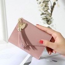 PKFARM 고급 하트테슬 키링 반지갑 패션 학생 여성 미니지갑