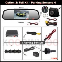 지게차후방감지기 굴삭기 후방경보기 Koorinwoo 자동차 용 전자 장치 스마트 카 시스템 주차 센서 8 점 전방 및 후방 미러 존재 점화, Option 3+Grey Sensors