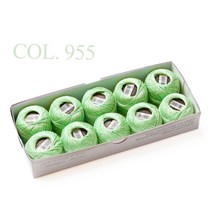 재봉실 고무실 금실 바느질 받짓고리 셀프수선 실 크기 8 진주 크로 셰 뜨개질 실 더블 mercerized 긴 스테이플 이집트면 dmc 색상 사용 가능 10 공 상자 43 야드, 955