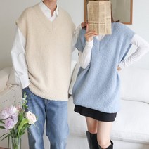 부클베스트 부클조끼 알파카 브이넥니트조끼