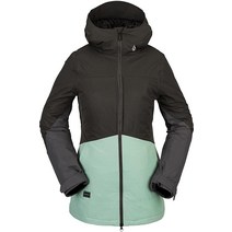 Volcom 여성용 Strayer 단열 스노보드 스키 겨울 후드 재킷 애시드 블랙 Medium