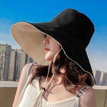 [햇빛차단모자] 코욜하우키 여성 여자 버킷햇 양면 벙거지 모자 햇빛가리개 챙넓은 챙모자