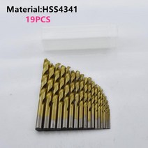 전동드릴 무선 충전 헤머 추천 13/19/25pcs 1.0-13mm Hss Ti 코팅 드릴 비트 세트 금속 목공 드릴링 전동 공구 철 상자에 액세서리, 08 SH-HSS4341-19pcs