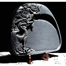 문방사우 지필묵 중국 4대 명연 서연 12인치 용미연 흡주연 명품 벼루 캘리그라피 붓글씨, 02)벼루+낭호필