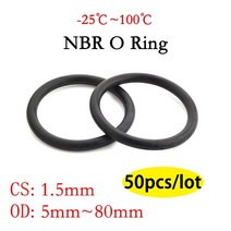 고무 오링 50pcs nbr o 링 씰 가스켓 두께 cs 1.5mm od 5 1세트, 80mm 및 d 77mm에서, 검은색