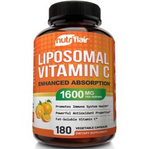 뉴트리플레어 2통 리포조말 비타민C 1600mg 180캡슐 리포솜비타민C