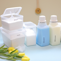 가루세제통 액체 세탁 세제 디스펜서 소분용기, 라벨지영문, 1개