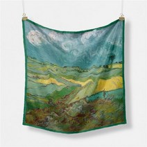 반 고흐 유화 실크 스카프 패션 여성 스카프 53cm 스퀘어 스카프 헤드 스카프 목 넥타이 밴드 전문 neckerchief