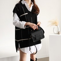 하늘바라기 여성용 모말 스티치 니트 베스트