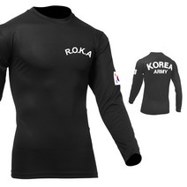 아미캠프 로카 티셔츠 ROKA 쿨 드라이 검정 긴팔 군인 군용 밀리터리 티