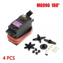 SERVO 4개/묶음 13KG 서보 디지털 MG995 MG996R 올 메탈 기어 JR 자동차용 RC 모델 헬리콥터 보트 Arduino, 03 MG996R-180 4PCS