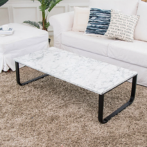 거실 좌식 테이블 거실 소파 커피 티 좌탁 마블 인테리어 밥상 원룸 식탁 사각 철제프레임, 거실좌식테이블-1200, 테라조-프레임화이트
