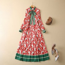 실크원피스 럭셔리 명품스타일 리본스카프 롱스커트