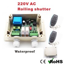 220V 롤러 셔터 무선 모터 수신기 차고 문 컨트롤러 원격 범용 2 채널 1, board 10remotes