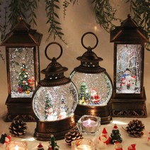 크리스마스 오르골 랜턴 LED 램프 워터볼 캐롤 무드등 눈사람 산타 트리, 02.호롱이 산타