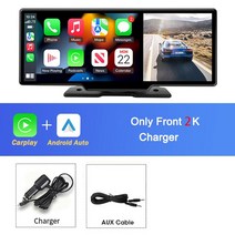 Develuck 자동차 미러 비디오 녹화 카플레이 및 안드로이드 자동 무선 연결 GPS 네비게이션 대시보드 DVR AI 음성 10.26 인치, [02] One Camera GPS, [02] 128G