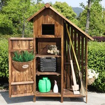 농기구창고 수납장 옥외 원예용품 농막 방수 테라스 조립식 야외 주택 간이, 화이트 (164X90)