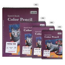 세르지오 색연필전용 스케치북 220g 드로잉북 그림스케치북 스케치북 미술스케치북 미술용북, A4