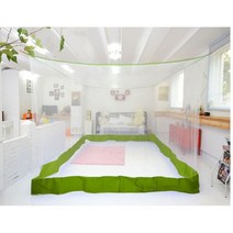 팜타임 국내생산 모기장 텐트 메쉬 침대 거실 가정용 캠핑 원룸 방충망 바닥겸용 차박 야외, 별왕대(화이트)