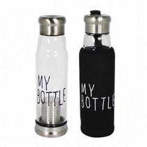 강화유리 티보틀(대) 550ml 차거름망 파우치포함 녹차물병 텀블러 테이크아웃컵 판촉물 로고인쇄