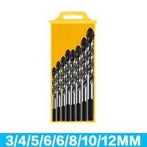 땅파는기계 항타기 굴착기 45678pcs 콘크리트 타일 드릴 비트 세트 다기능 삼각형 드릴 금속 나무 벽 벽돌 구멍 커터 유리 드릴 비트 키트, 8 PC 블랙 드릴