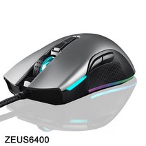 Darmoshark Motospeed V70 게임용 마우스 RGB 백라이트 PAW3325 유선 7 버튼 컴퓨터 노트북용 맞춤형 매크로 프로그래밍, ZEUS6400 그레이