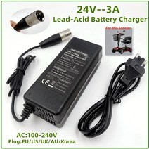 배터리충전기24V3A 노인 스쿠터 전기 ebike 로더 골프 카트 휠체어 납 산성 배터리 24V, 02 EU