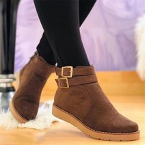 버클 플랫 힐 빈티지 카우보이 신발 술 부츠 인조 스웨이드 앵클부츠 여성용 봄 금속 리벳 가을