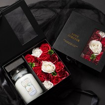 양키캔들 라지 623 g 플라워 박스 향초 선물세트 + 쇼핑백, 01 블랙, 03 블랙 체리