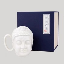 석가모니 머그잔 부처님오신날 머그컵 집들이 선물 카페머그잔 커피잔, 흰색(선물박스)