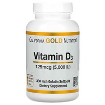 California Gold Nutrition 비타민D3 125mcg(5 000IU) 캘리포니아 골드 뉴트리션 비타민D3 125mg (5000IU) 90피쉬 젤라틴 소프트젤, 90정