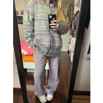 펀칭 단가라 쁘띠 슬림 캐주얼 소프트 새학기 대학생 숏 스트라이프 스웨터 프레피룩