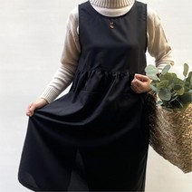신혼부부 주방 체형커버 검정색 롱 앞치마 원예 단체유니폼 베이커리용