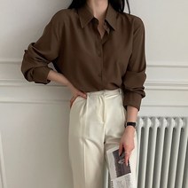 퍼니걸스 5666 오버핏 베이직 카라 셔츠 남방 여성의류
