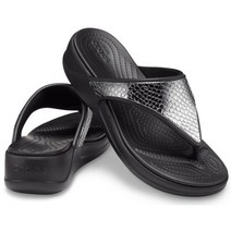 [크록스] 여성 몬터레이 메탈릭 웨지 플립 / 206303-0GQ 블랙 / Crocs Mo