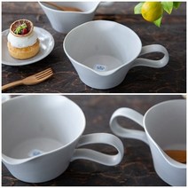 피어몰 이천도자기 조이엘로 그레이 손잡이 양구볼 1p 도자기 디저트 샐러드 접시 그릇, 상세페이지 참조