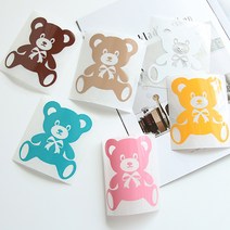원단킹 컬러전사지) 리본 곰돌이 대 6color Z1004(8220062), 핑크