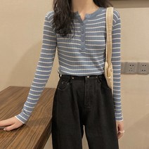 주디앤 여성 쫀쫀 단가라 골지 티셔츠