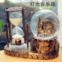 앤티크 모래시계 눈꽃 크리스탈 볼 뮤직박스 생일선물로 여성 크리에이티브 개성 모래시계-53962, 옵션05, 문예 동·뮤지컬 라이트