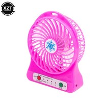 LED 조명 데스크탑 공기 냉각기 휴대용 미니 선풍기 USB 충전식 야외 사무실, [04] 분홍색, 04 분홍색